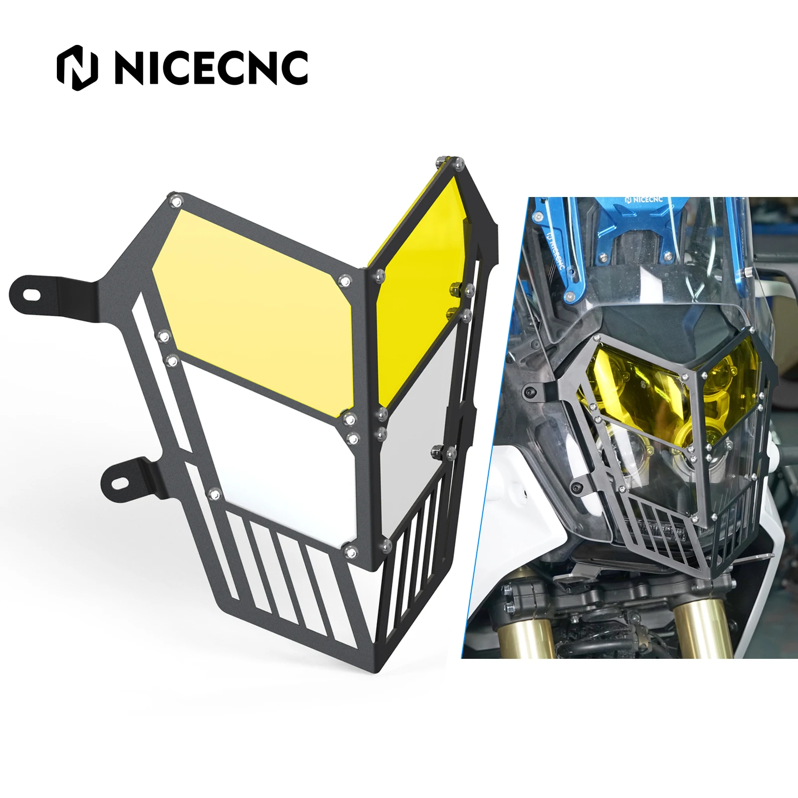 

Motorcycle Headlight Lens Protector Headlights Guard Cover for Yamaha Tenere 700/Rally XTZ700 2019 2020 2021 2022 2023 2024