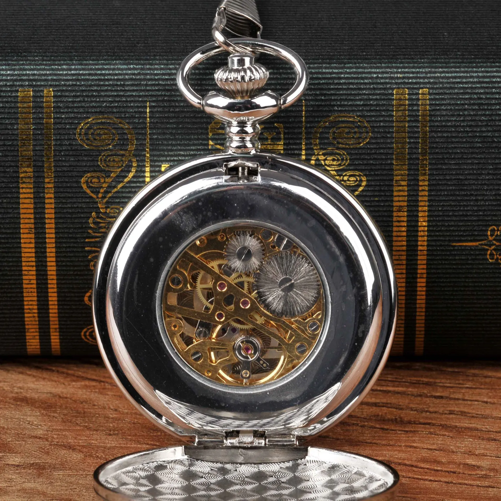 Orologio da tasca meccanico in nastro di lusso per uomo donna orologio da uomo con ciondolo a catena con numeri romani Vintage liscio da collezione