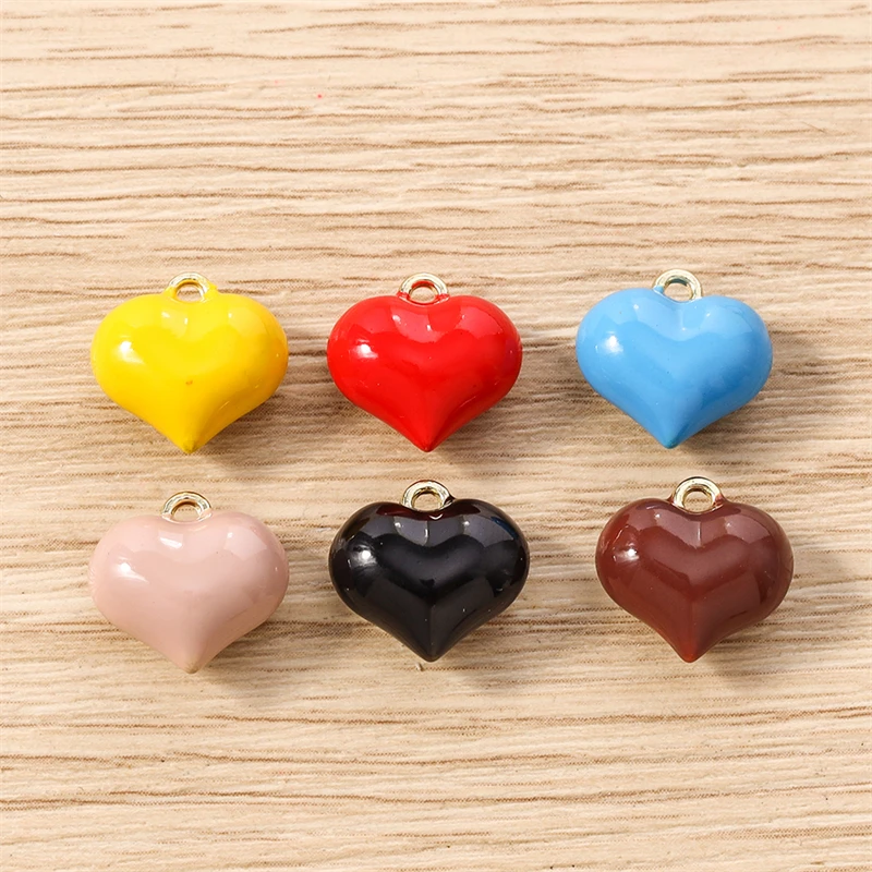 5 Stück bunte Emaille-Anhänger in Form von Herzen und Sternen für die Schmuckherstellung, geeignet für Ohrringe, Halsketten, Armbänder und DIY-Bastelzubehör. – Detail 6