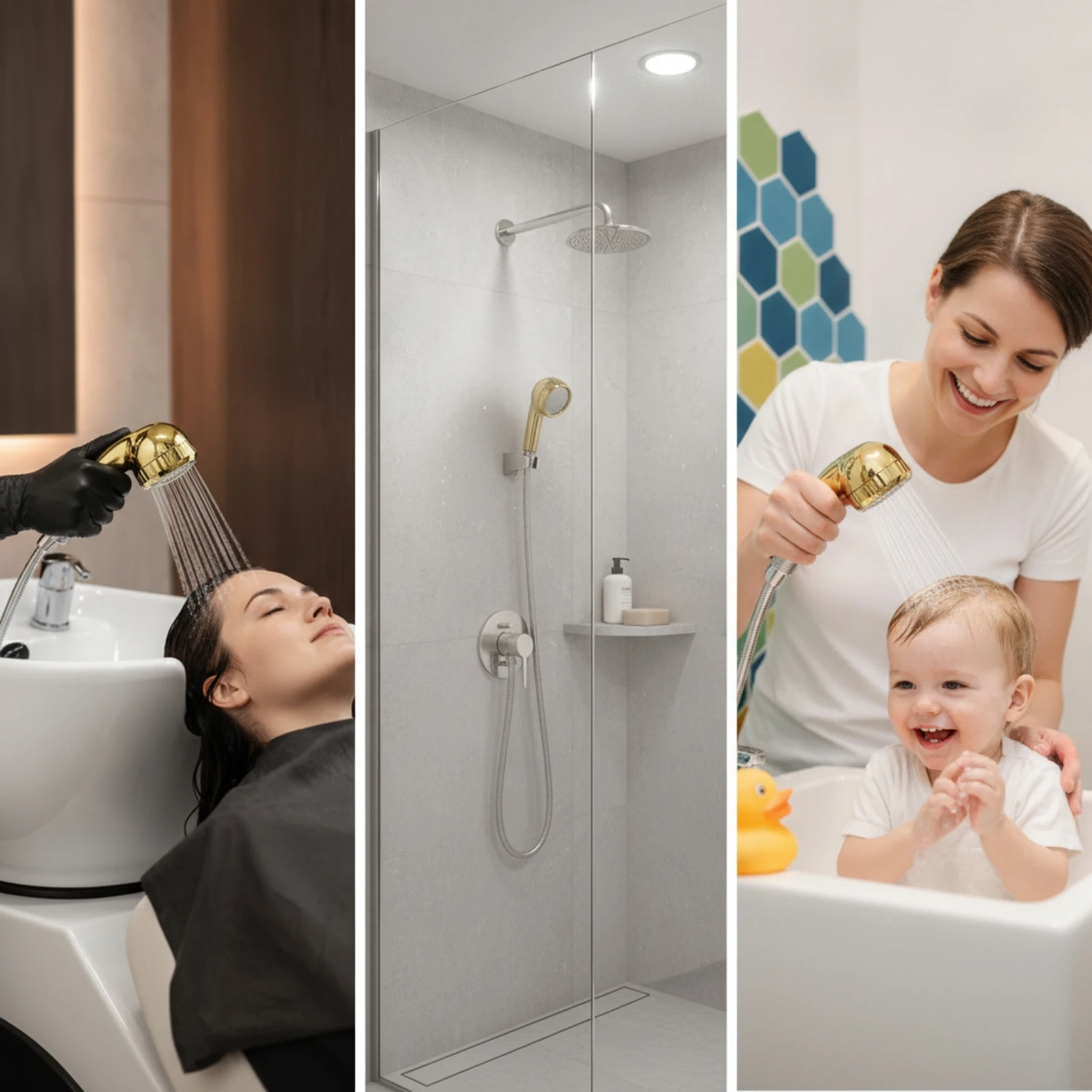 Shampoo Sprayer Compact Handheld Shower Head Faucet Spray Head Water-Saving for Hairstylists, Beauty Salons, Barber Shops