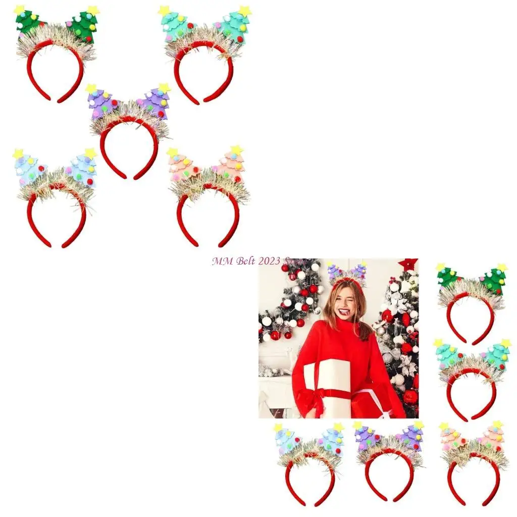

49ME Christmas Tree Headband Festive Green Costume Accessory for Adults and Kids