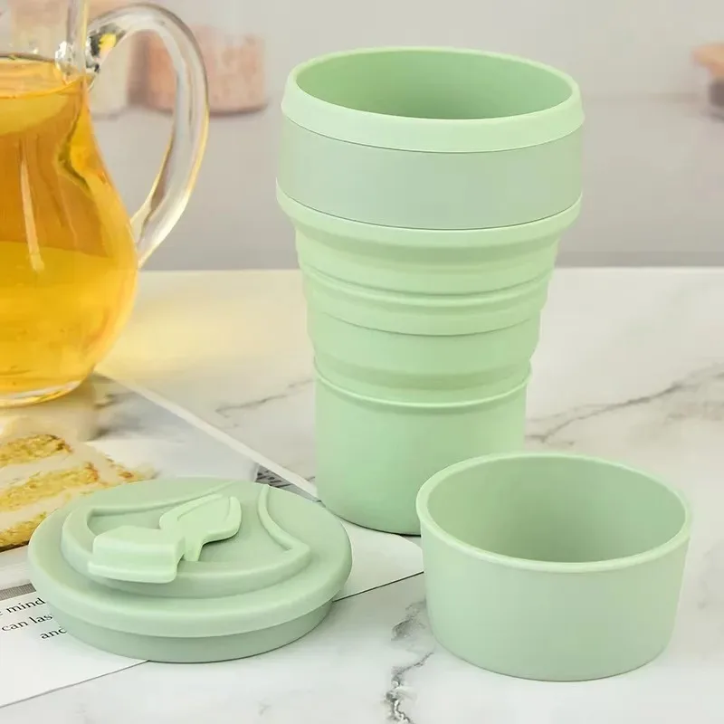 Silicone Retractable Water Cup Folding Cups BPA FREE Food Grade Travel Coloured Portable Outdoor Coffee Handcup