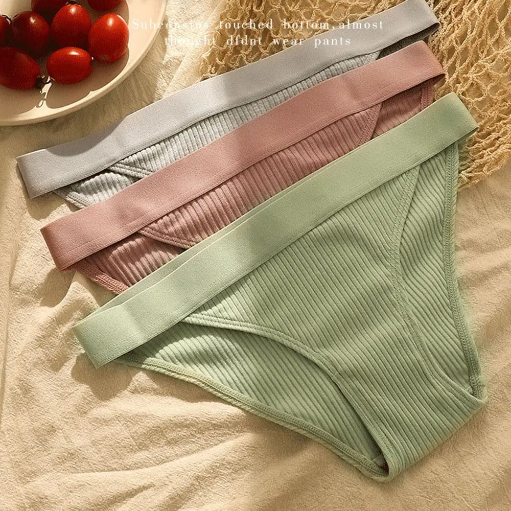 Cozy Multicolor Sexy Low Waist Solid Color Lingerie Women Panties Briefs Underwear