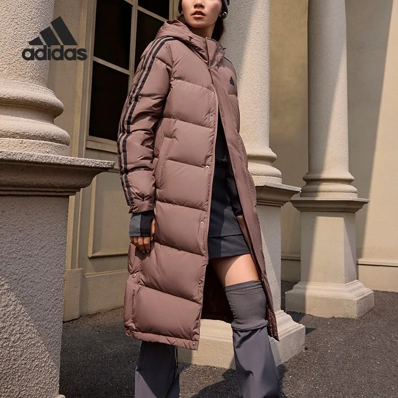 Adidas New Men's and Women's Same Water-repellent and Splash-proof Long Down Jacket JM9150