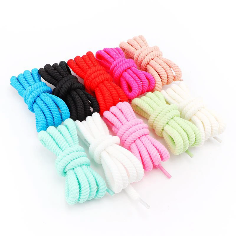 Solid Color Shoe Laces for Sneakers Round Shoelaces Boots Precision Compilation Non Fading Quality Accessories Shoestring 1 Pair