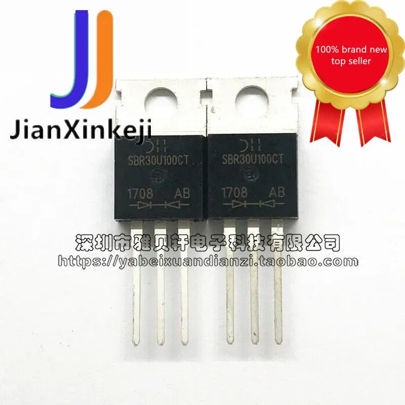 10pcs100% orginal new SBR30U100CT=B30100CTG Schottky 30A100V straight plug TO-220 in stock