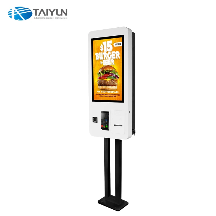 Interactive touch screen ordering and payment terminal for restaurant self-service