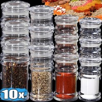 1/10x Clear Acrylic Spices Bottle Home Kitchen Seasoning Containers for Kitchen Storing Spice Salt Powders Bottles Toothpick Box
