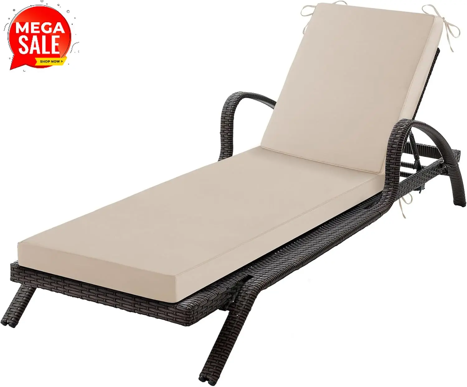 Chaise Lounge Cushions Outdoor, 72x 21x 3 Inch Waterproof & Fade-Resistant Lounge Chair Cushion, Outdoor Chaise Cushion
