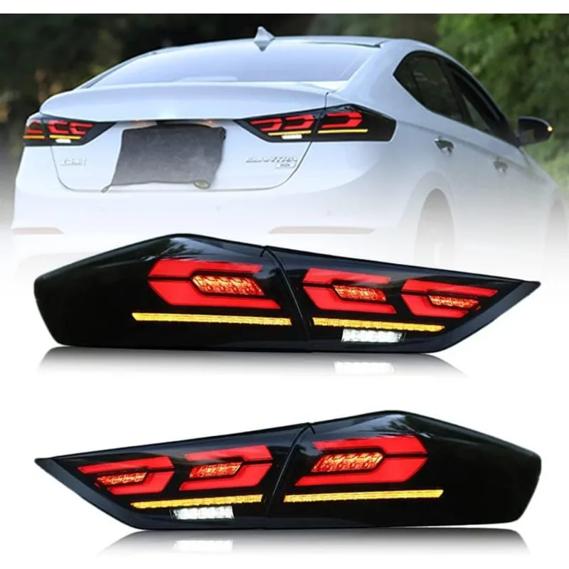 

Для Hyundai Elantra 2017-2018 задние фонари T-ABC со светодиодной подсветкой DRL, анимация запуска, задний фонарь в сборе