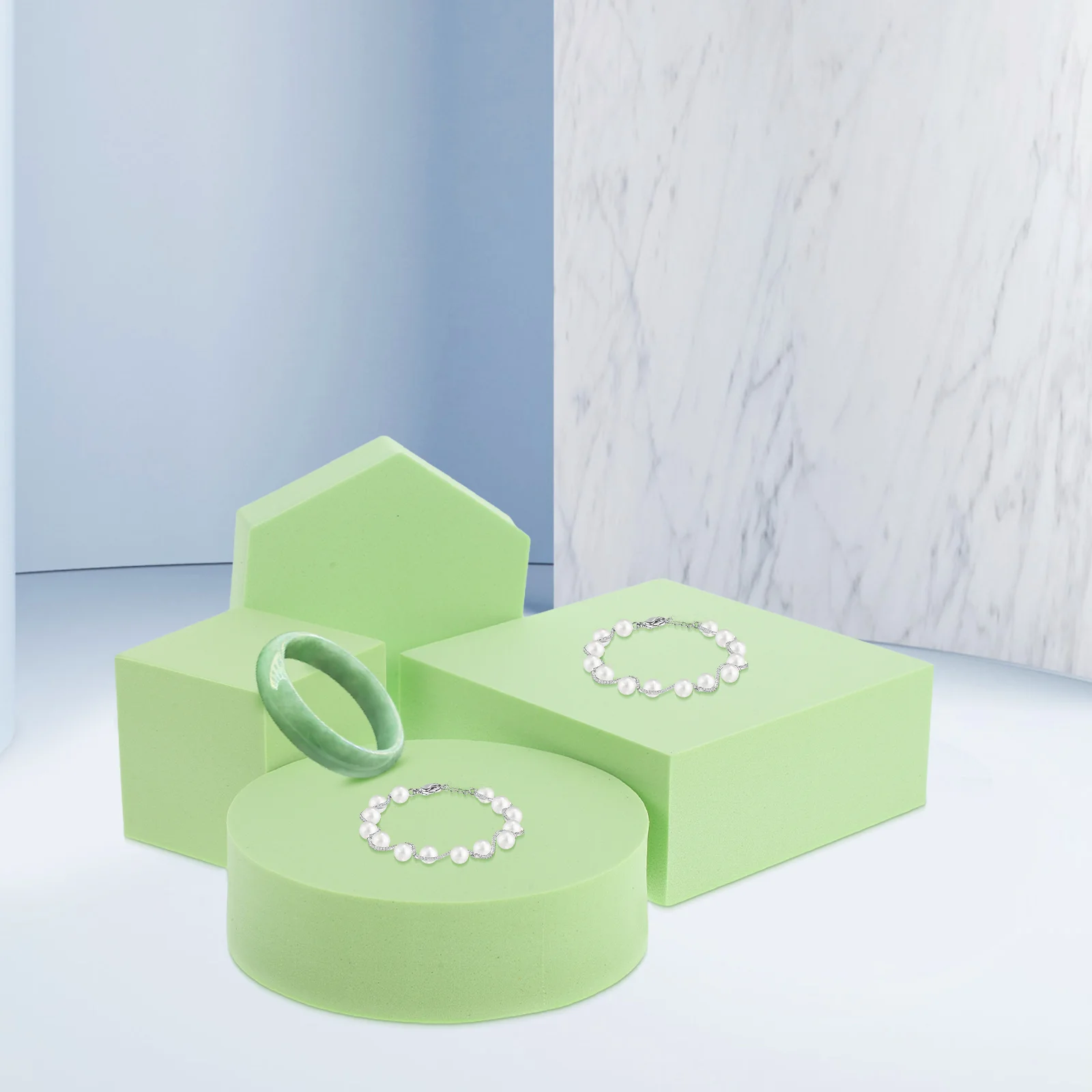 

1Set Geometry Base Photography Props Small Backdrop for Cosmetics Jewelry Food Display Pedestal Multifunctional Foam Photo