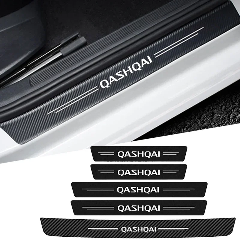 Car Door Sill Protective Threshold Stickers for Nissan Qashqai Logo Badge 2017 2018 2019 2020 2021 Rear Door Trunk Bumper Decals