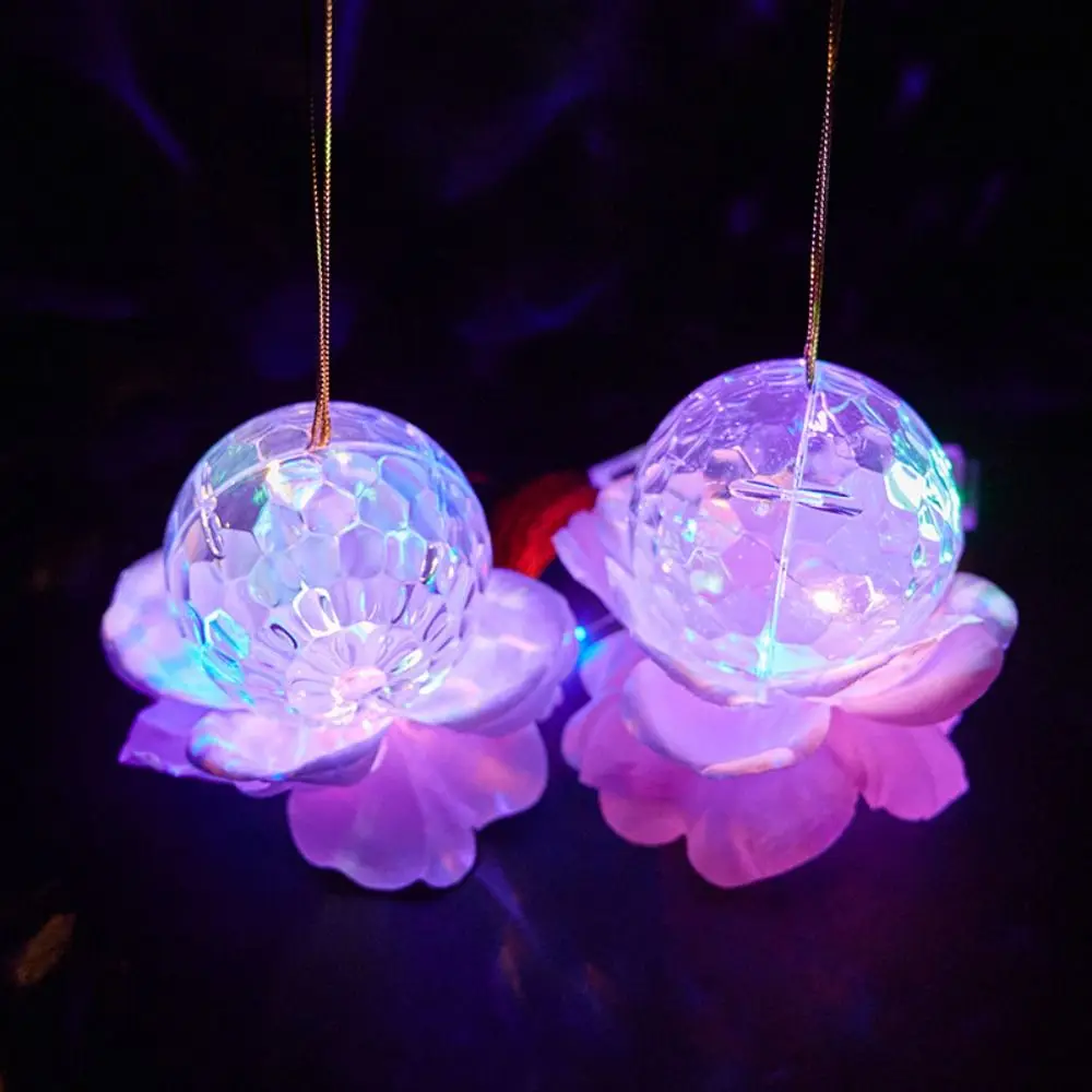 Chinese Style Stylish Glowing Hand Held Lantern Portable Handmade Lotus Lantern Cute Creative LED Light Mid-Autumn Festival