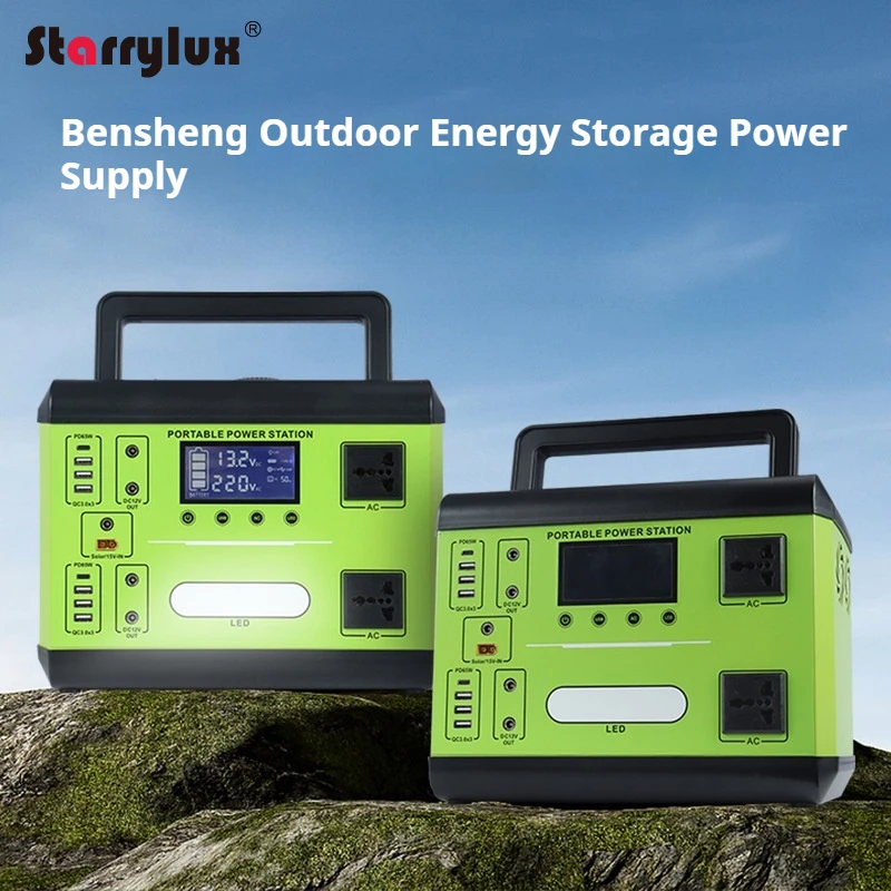 300W 600W Bluetooth Speaker Portable Power Station Output 110V Camping Outdoor Work Emergency Power Supply
