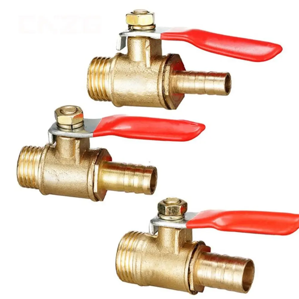 1/8''1/2''1/4'' Male Thread Brass Water Oil Air Fuel Line Shutoff Ball Valve Pipe Fittings Pneumatic Connector Hose Barb Coupler