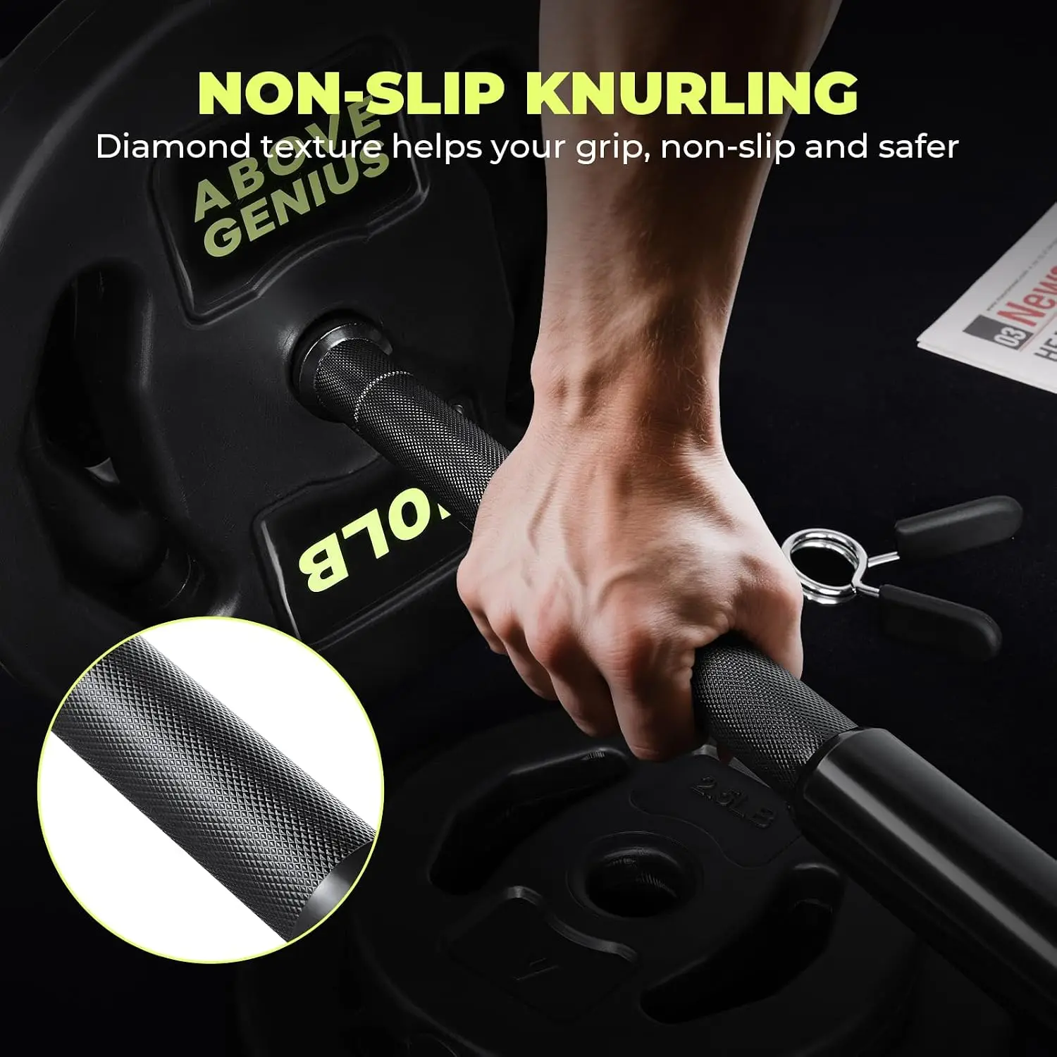45 lb Barbell Weight Set, Adjustable Workout Bar | Barbell Weight Set for Home Gym Strength Training, Full Body Workout