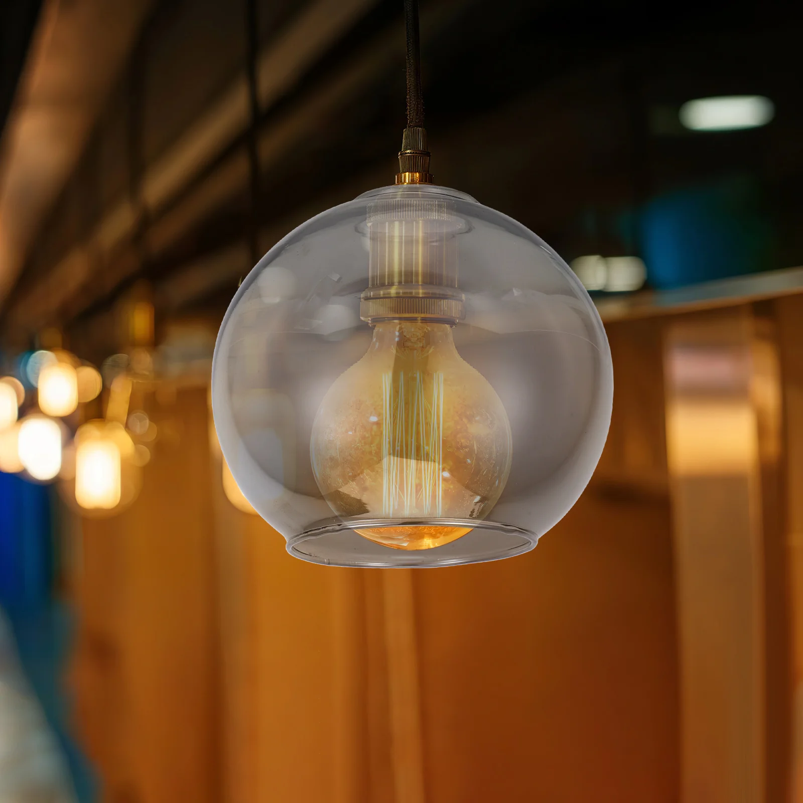 

Ball Shaped Globe Glass Lampshade Cover Smoke Gray for Living Room Bedroom Dining Room Pendant Ceiling Wall Light