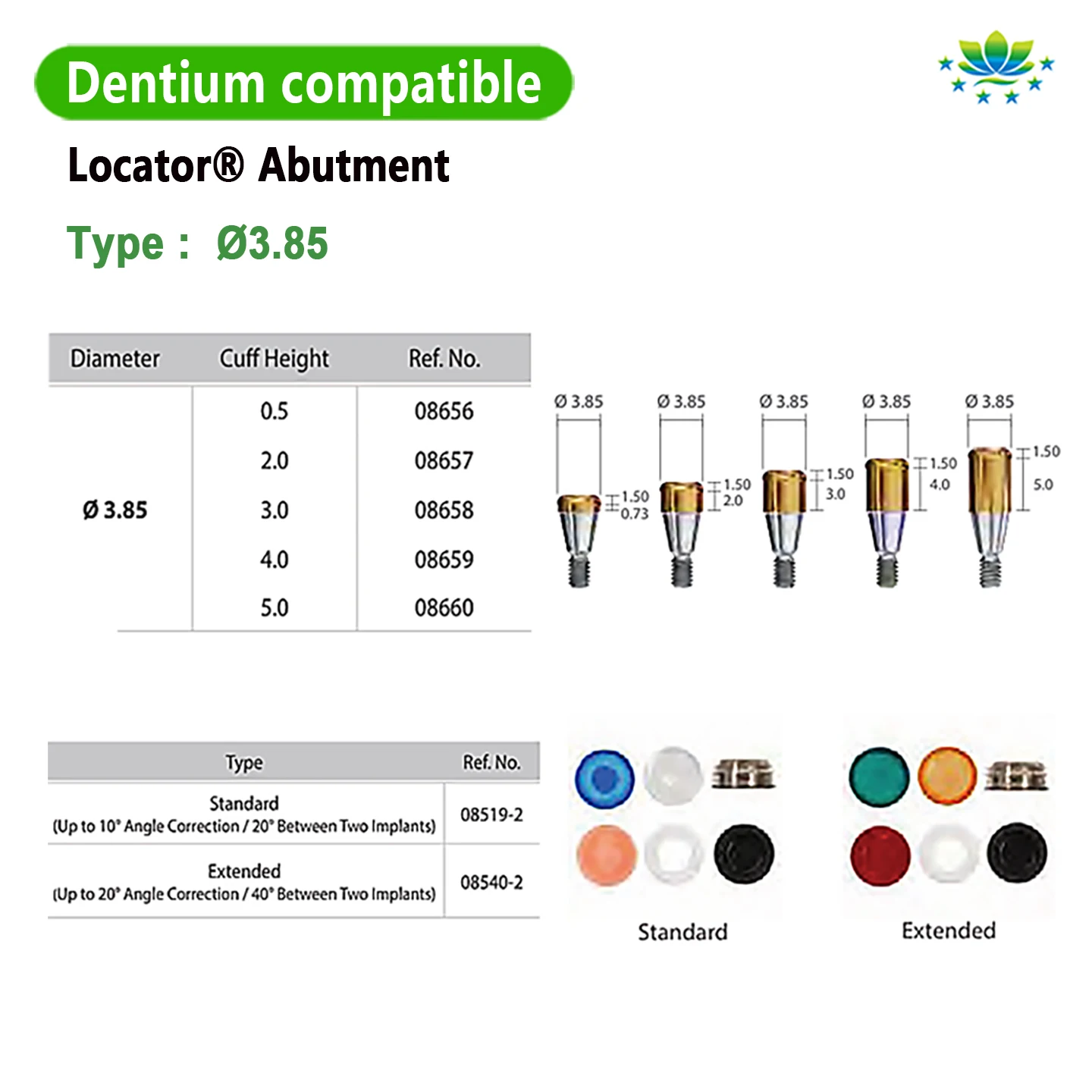 Locator Abutment Compatible with Dentium System for Overdenture High Stability Replacement Accessory OEM ODM Factory Direct