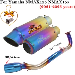 Full Systems Slip On For Yamaha Nmax 155 125 NMAX155 NMAX125 2020 - 2023 Motorcycle Exhaust Escape Fornt Mid Link Pipe Muffler