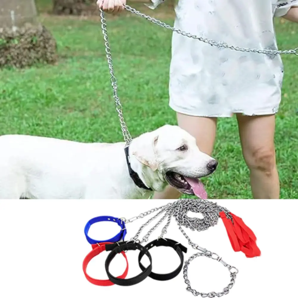 

Foam Collar Iron Dog Chain Bite Resistant Anti-wear Pet Dog Leash Rust-proof Adjustable Dog Traction Rope Retriever