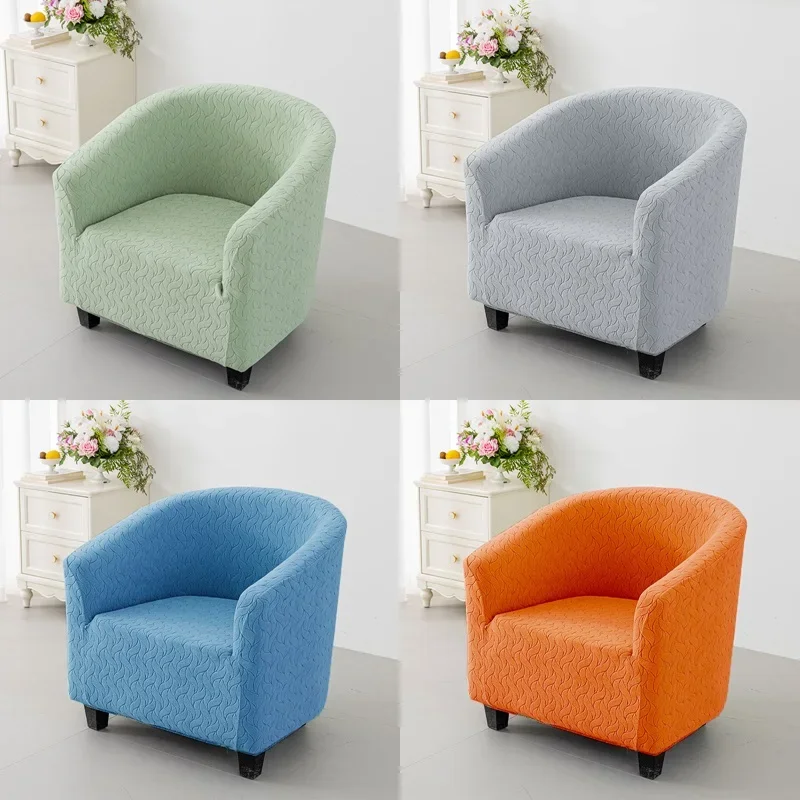 

Jacquard Fabric Club Chair Covers Elastic Tub Bar Armchair Slipcovers Anti-dirty Sofa Covers Protector for Cafe Bar Counter
