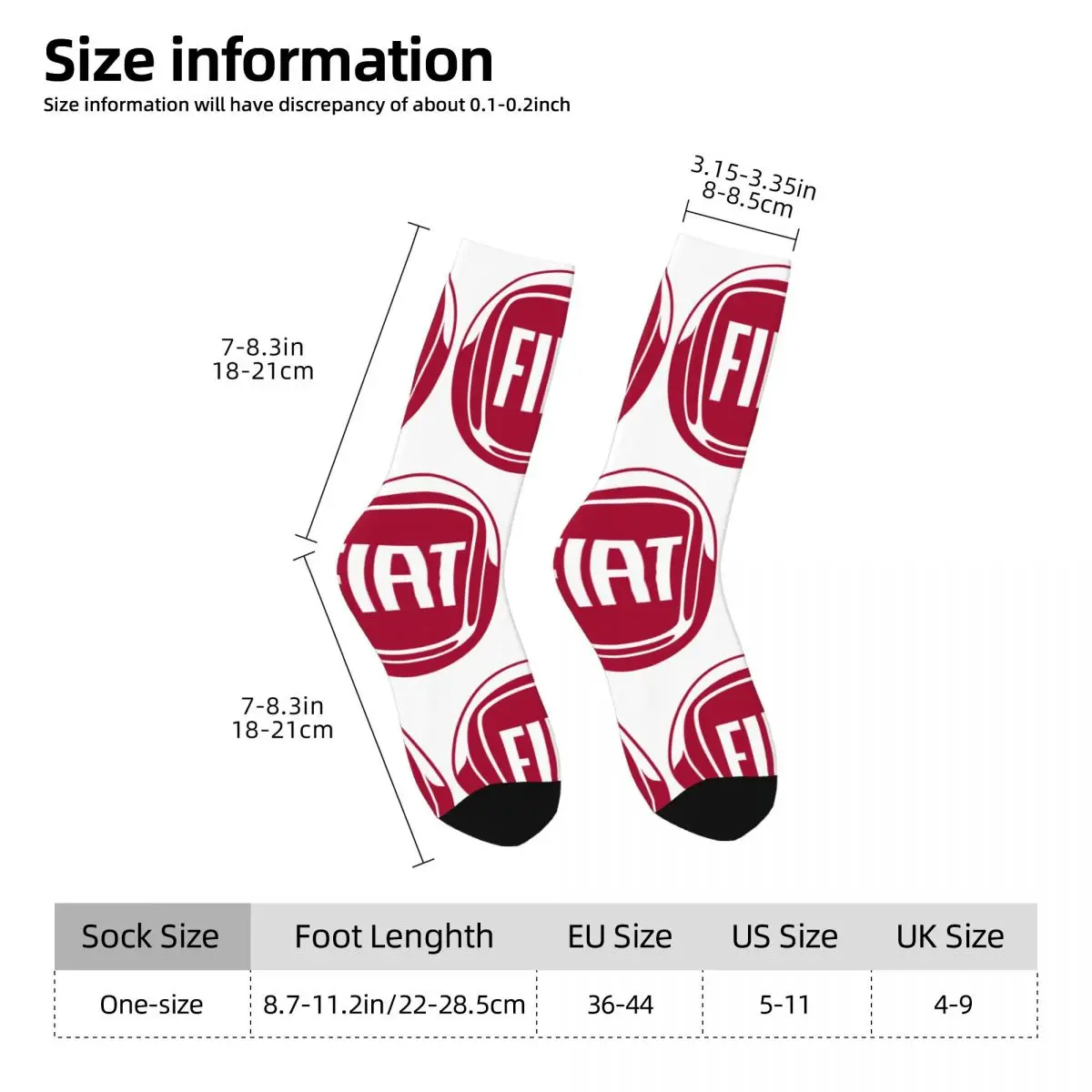 Fiat Automobile Logo Socken die ganze Saison lange Socken Zubehör für Männer Frau Geschenke