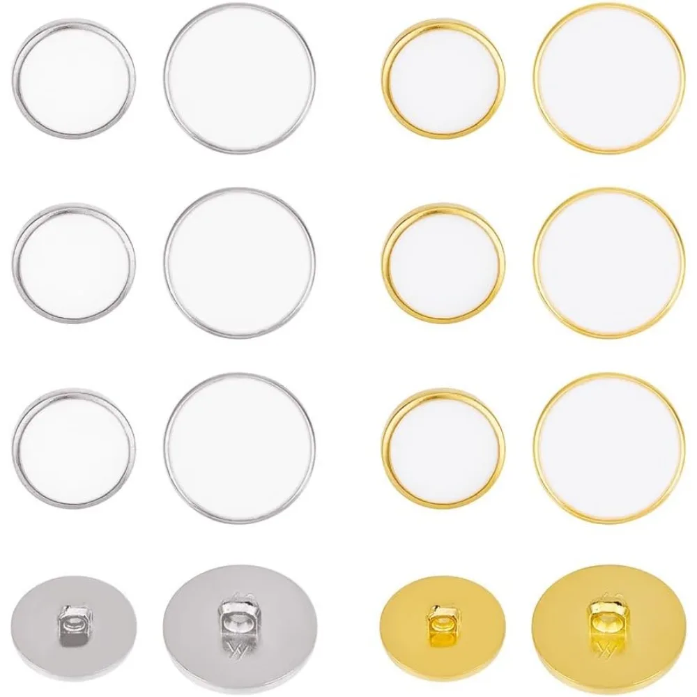 

80Pcs 15mm 21.5mm Plastic Blazer Buttons Flat Shank Buttons Vintage Suits Button Set 3mm Hole Vintage Coat Sewing Button