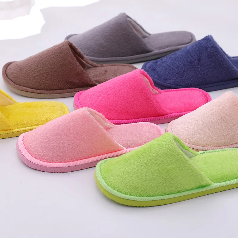 

Autumn Winter Soft Plush Cotton Slippers Shoes Couple Unisex Non-Slip Floor Indoor Home Furry Slippers Women Shoes For Bedroom