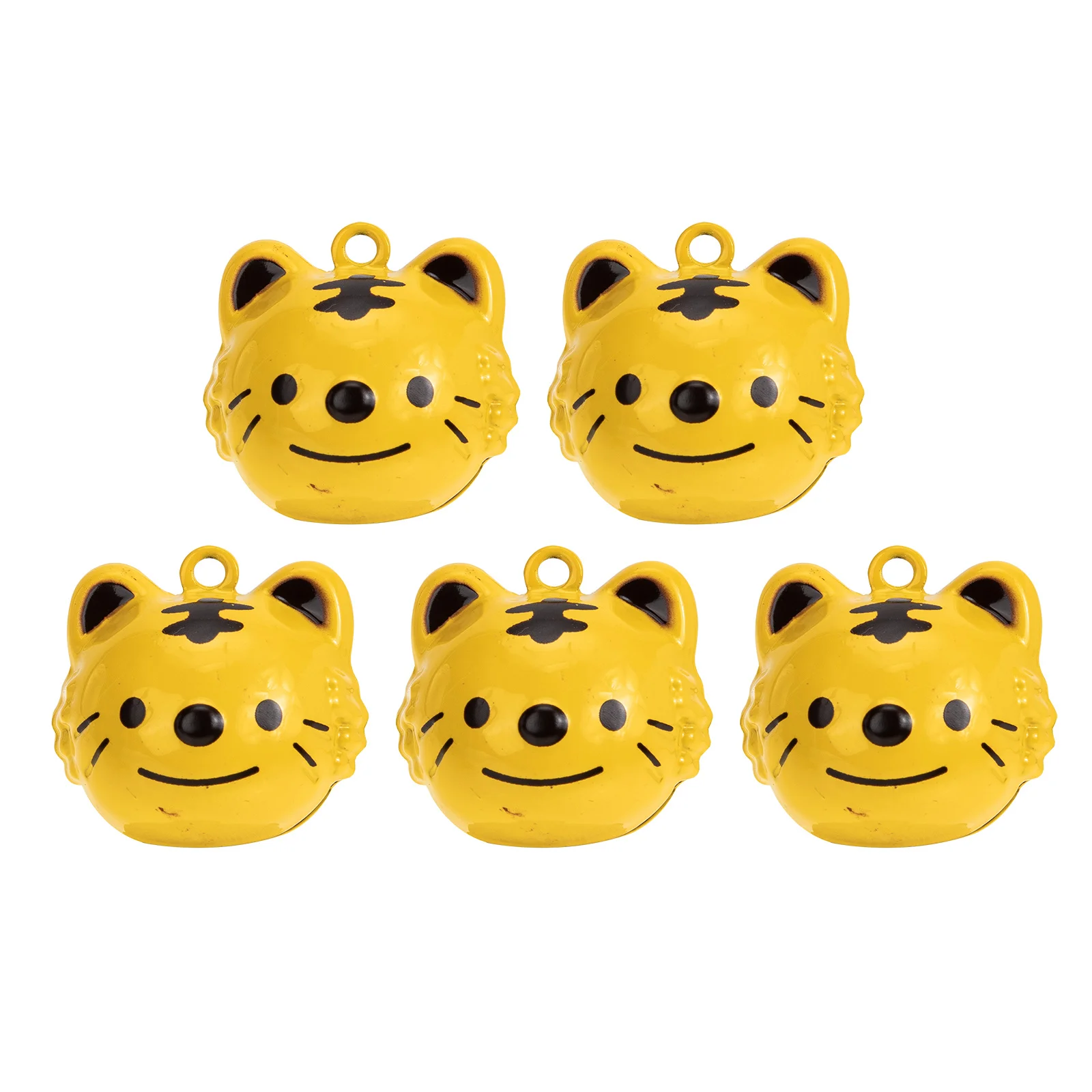 5Pcs Zodiac Tiger Bell Charms Exquisite Tiger Head Pendants for Jewelry Making Necklace Bracelet Craft Accessories