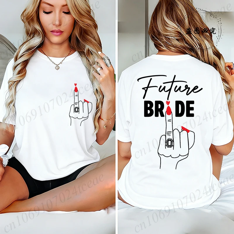 面白い結婚式の企画パーティー女性の Tシャツ夏のファッション Tシャツ衣類花嫁チーム花嫁デザイン Tシャツ半袖