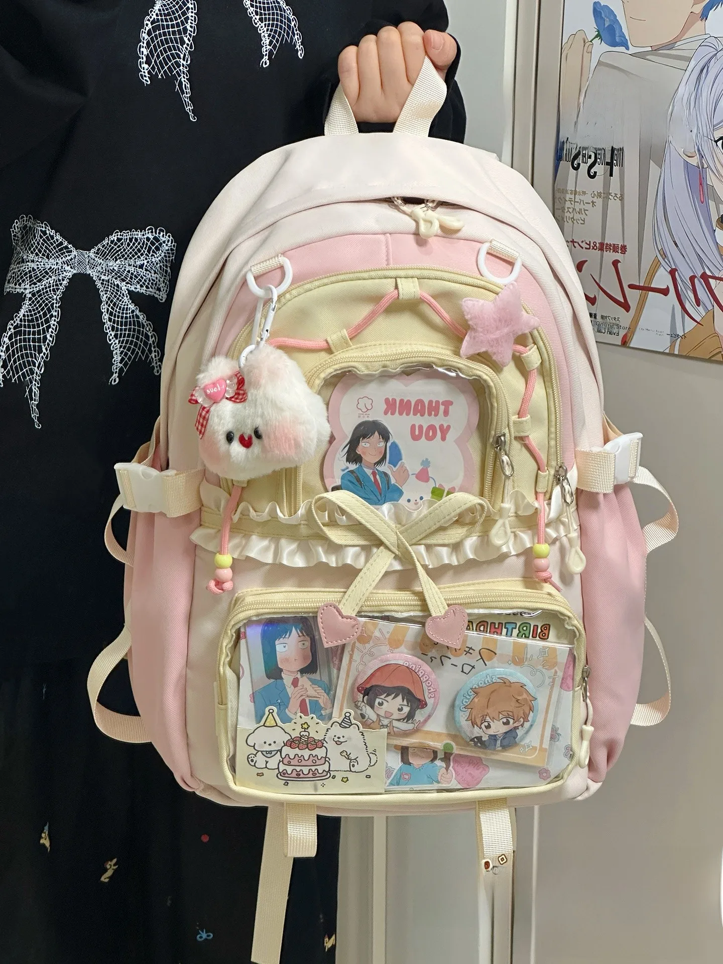 

Симпатичная японская большая сумка Capaci с двойным плечом для школьников средней школы XXXTUK водонепроницаемая повседневная сумка для отдыха