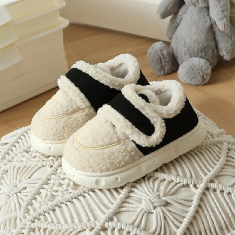 

Women's Cotton Slippers 2025 New Winter Outdoor Warm Thick Bottom Fleece Wrapped Heel Fur Cotton Shoes Postpartum