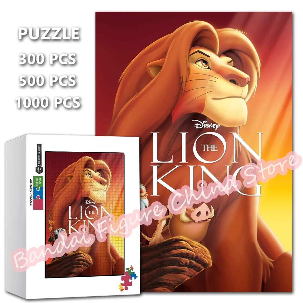 The Lion King Simba Jigsaw Puzzles 300/500/1000 Pieces Disney Prince's Revenge Anime Print Puzzle for Kid Education Toys Gifts