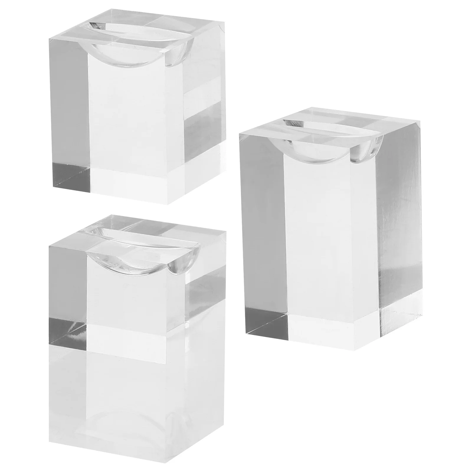 3 Pcs Showcase Jewelry Stand Transparent Holder Display Storage Decorative Ring