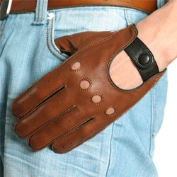 Neue Ankunft Herren Handschuhe Ziegenleder Leder Reiten Fahren Handschuhe Volle Finger Nicht ungefüttert Slip Handschuh Für Männlichen Echt Leder Handschuhe