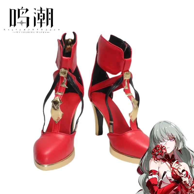 

Game Wuthering Waves Phrolova Adult Women Cosplay Shoes Leather High Heels Shoe Costume Accessory Halloween Party Foot Boot Prop