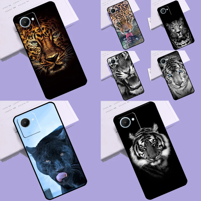 Cheetah Panther tiger lion Case For Realme GT Neo 5 3 T 2 T 8 9 10 11 Pro Plus C15 C25s C21Y C30 C31 C33 C35 C53 C55