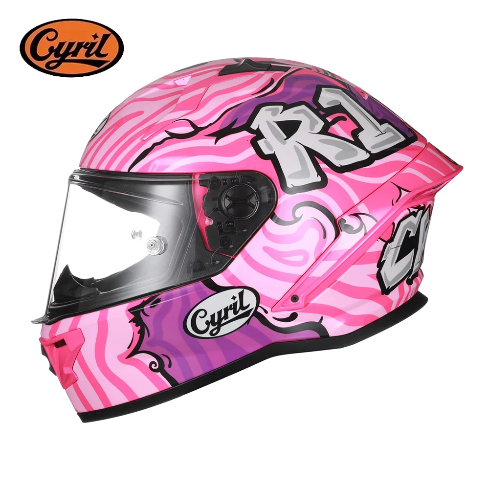CYRIL Integralhelm für Motorradfahrerinnen, Hochwertiger Original ECE-Zertifizierter Motorrad-Tourenhelm für Männer