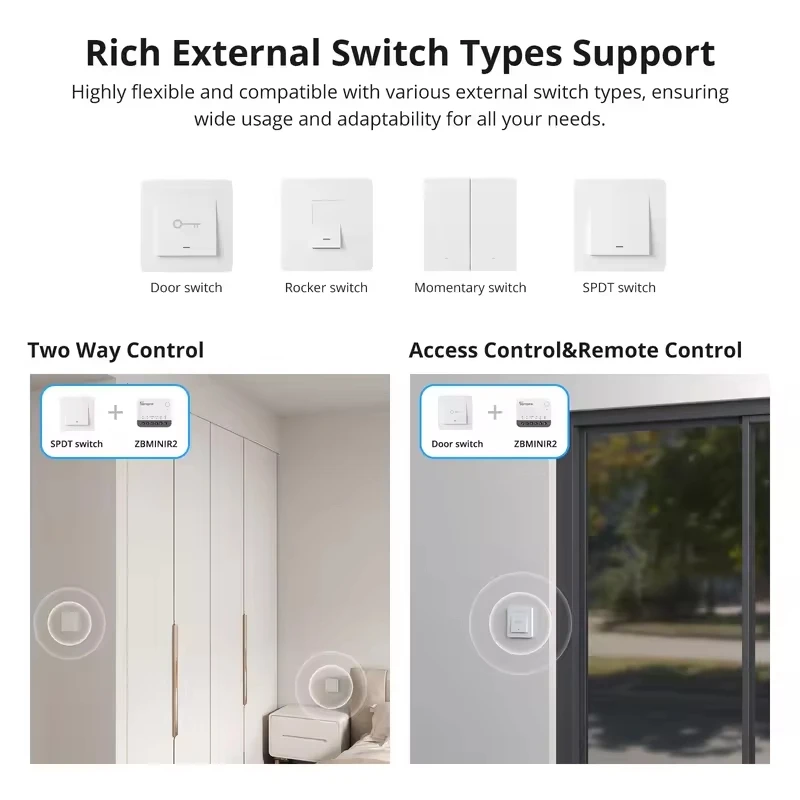 SONOFF MINI R2 / ZBMINIR2 / ZBMINI-L2 Voice Control MINI Switch Zigbee / WiFi Smart Switch Work With Alexa eWelink Google Home