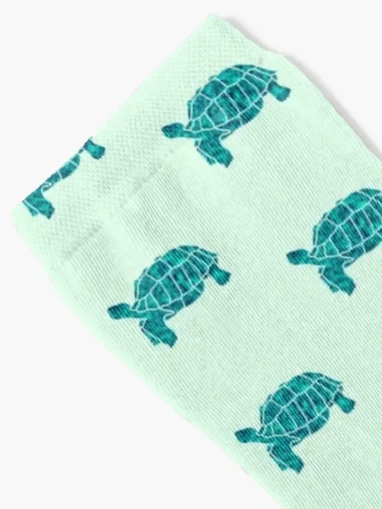 Sulcata Tortoise Silhouette (turquoise) Socks hiking summer Women Socks Men's