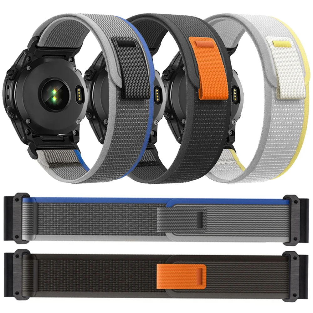 22 26 mm Trail Loop Nylonband für Garmin Forerunner 965 945 955 Band Instinct 2X2 45 mm S70 S60 S62 QuickFit geflochtenes Armband