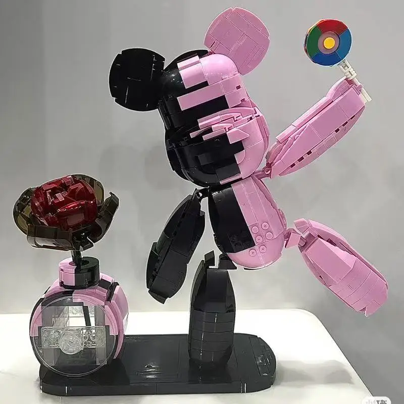 

3D Rose Bear Model Micro Diamond Building Block Developmental Brick Toys For Boys Kids Children Birthday Gifts Home Ornament
