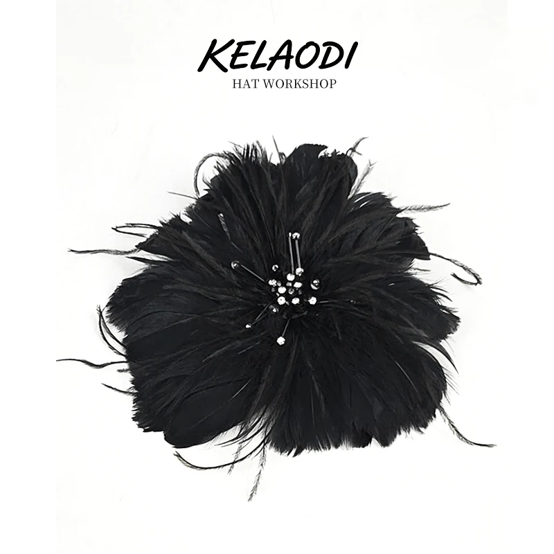 

French elegant feather brooch versatile light luxury shirt dress accessories wedding banquet daily event chest flower