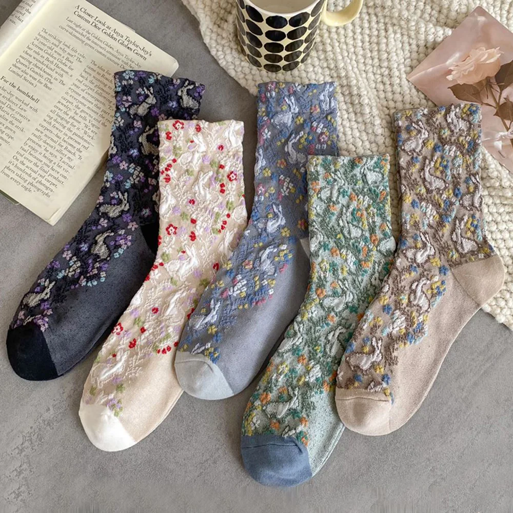 

3 Pair animal Printing Women Socks Fashion Peculiar Flower Street Accessories Foot Socks Set Luxury Brand Designer Female Socks