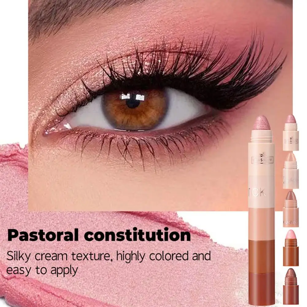 Oogschaduw Stick 5-in-1 Glitter Markeerstift Verhelderende Pennen Afwerking Oogschaduw Liner Combinaties Oogschaduw Pen Makeup Tools