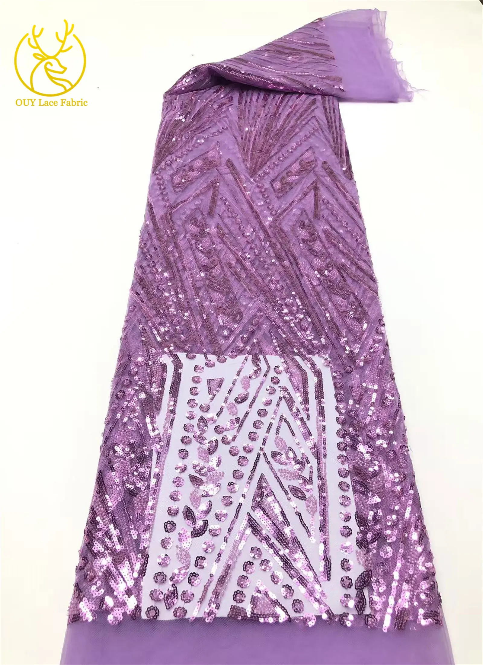 5 Yards Afrikanischer Pailletten-Perlen-Spitzenstoff 2026 Hochwertige, stark nachgefragte französische nigerianische Stickerei für Damen-Hochzeitskleider zum Nähen – Detail 13