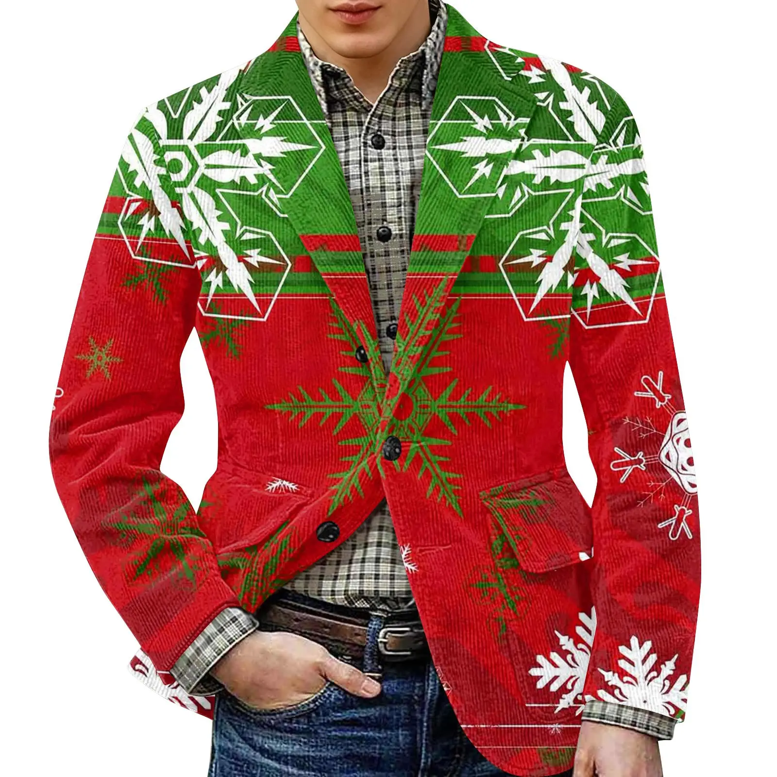 

Christmas Suit Jacket Casual Coat Cardigan Stylish Tops Warm Men'S Outerwear Comfortable Available Multiple Colors Autumn Winter