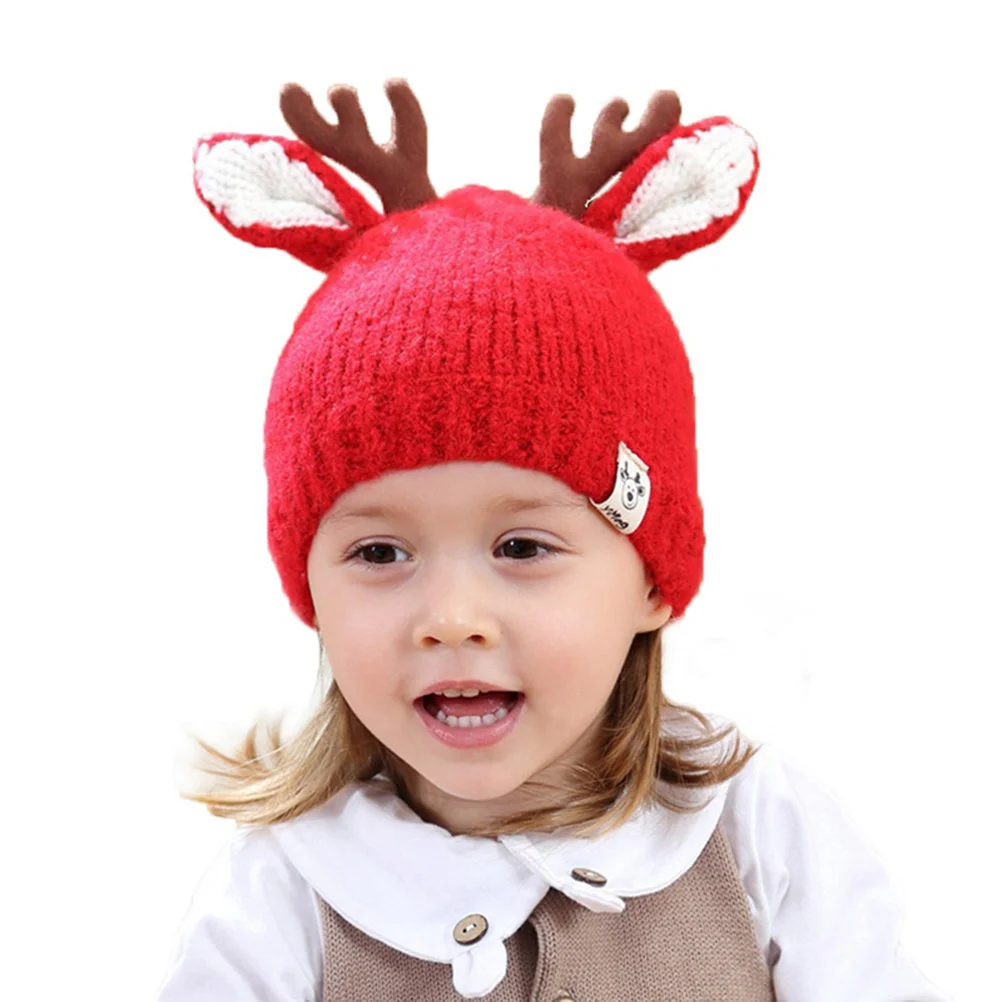 

Antlers Woolen Hat Child Winter Hats for Kids Party Toddler Baby Accessories