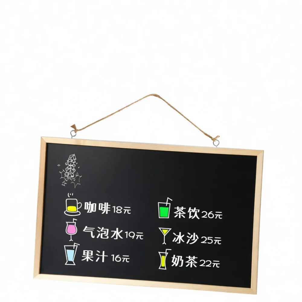 Multi Purpose Hanging Chalkboard Wooden Memo Sign For Home Kids Learning Shop Daily Price Tag Display Board Accessory