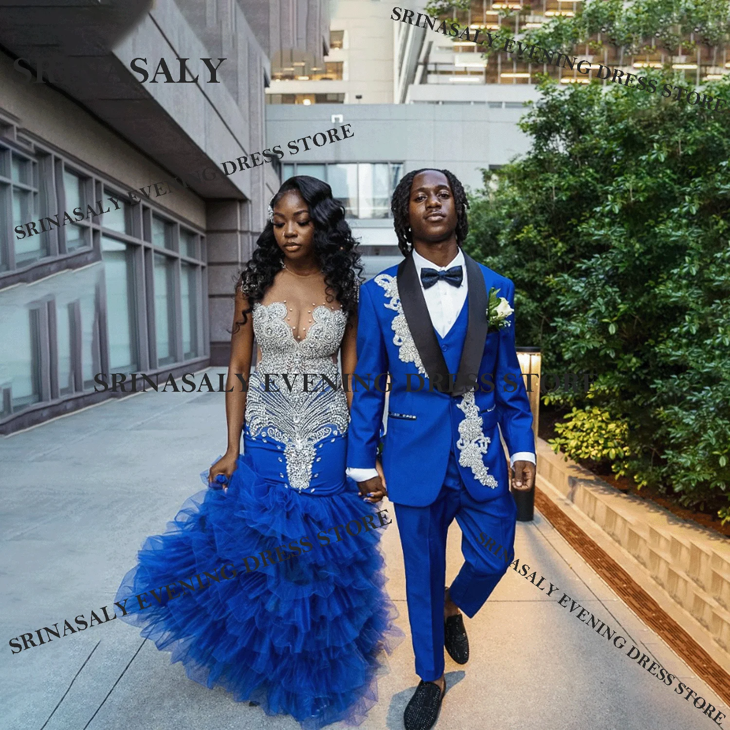 カスタマイズされたプロムドレス ダイヤモンドクリスタル イブニングドレス スパンコール あそえび マーメイド アフリカの豪華な黒人女性用キラキラウェディングパーティードレス